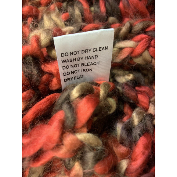 Lpogee Worldover Poncho Womens Small Multicolor Open Chunky Knit Festival Poncho - Picture 9 of 11